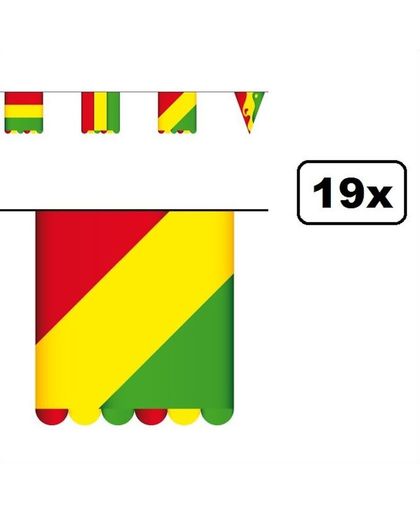 19x Vlaggenlijn karton rood/geel/groen 3 meter