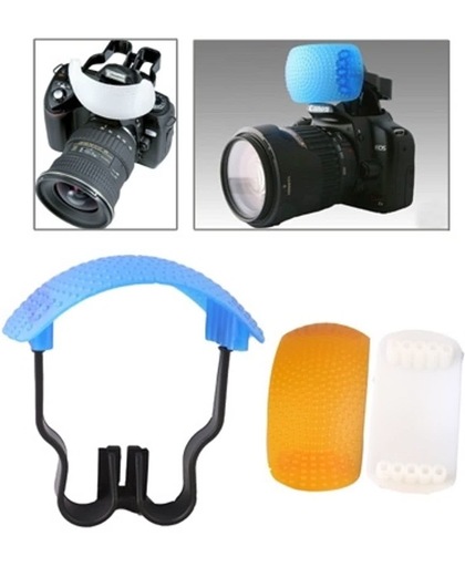 pop-up flash soft flash diffuser kit (wit diffuser / blauw diffuser / orange diffuser / diffuser bracket)