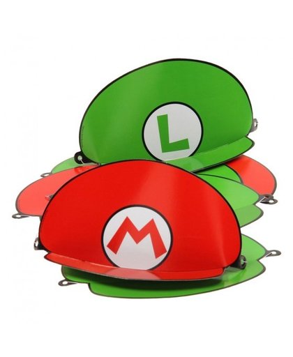 Nintendo feesthoedjes Super Mario groen/rood 8 stuks