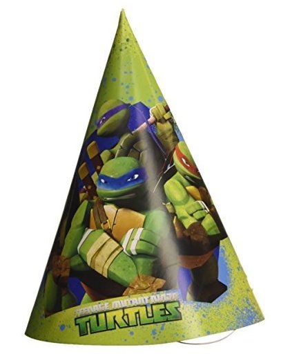 Nickelodeon feesthoedjes Ninja Turtles 6 stuks groen