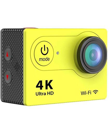 SmartWatch-Trends AT601 Action Camera 16MP - 4K- WiFi - Waterdicht - SportCamera - 170 Graden Ultra Wide-Angle Lens met extra Accessoire Kits - Geel
