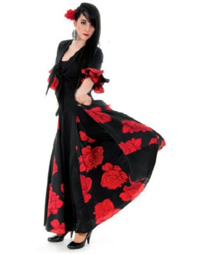 Spaanse jurk - Flamenco jurk Rosa Deluxe Maat L - Volwassenen - Verkleed jurk