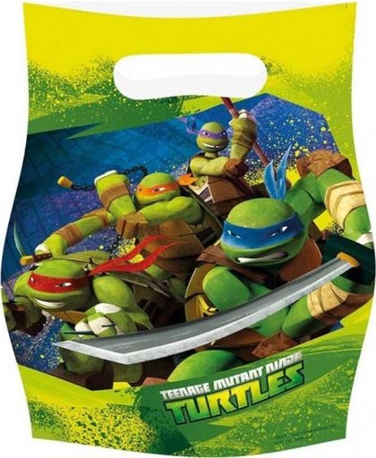 Nickelodeon feestzakjes Ninja Turtles 8 stuks 23 cm groen