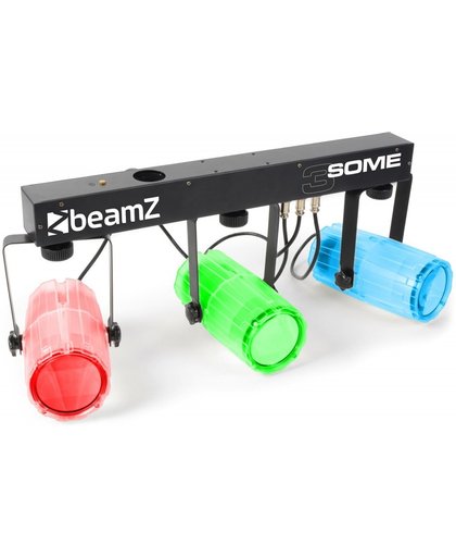 BeamZ 3-Some LED lichteffect met 3 transparante Moonflowers op T-Bar