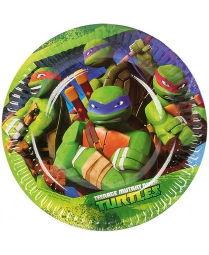 Nickelodeon kartonnen feestborden Ninja Turtles 18 cm 8 stuks