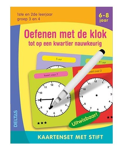 Deltas educatief boek Kaartenset klok kijken 6 8 jaar 16 cm