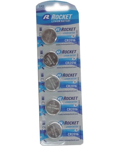 Rocket Lithium Power 3V CR2016 5er Blister