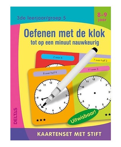 Deltas educatief boek Kaartenset klok kijken 8 9 jaar 16 cm
