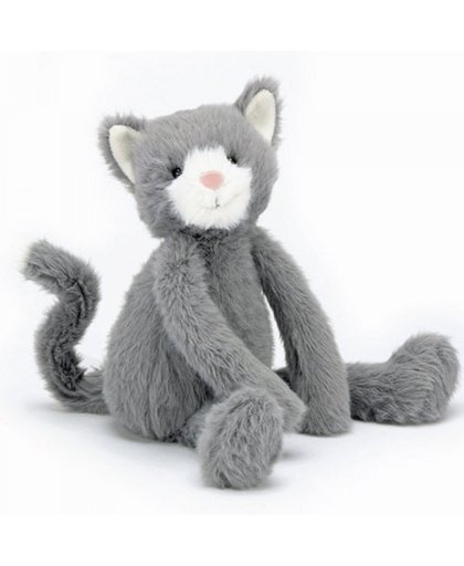 Jellycat - Poes - 30 centimeter - Sweetie Kitten - Mooie grijze kat - Unieke knuffel - Mooie knuffel - Jellycat Kat