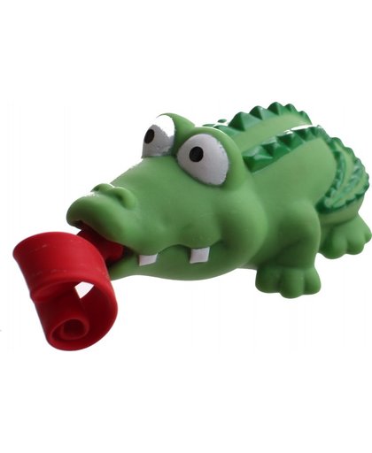 Moses knijpfiguur krokodil met roltong 6 cm groen
