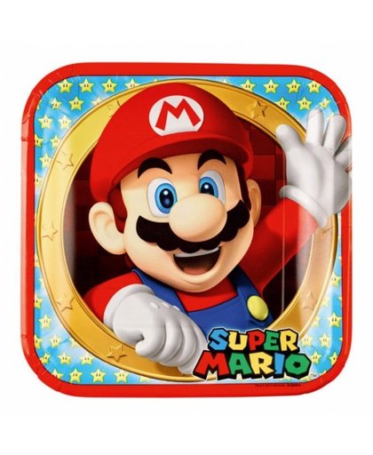 Nintendo Super Mario kartonnen feestborden 23 cm 8 stuks