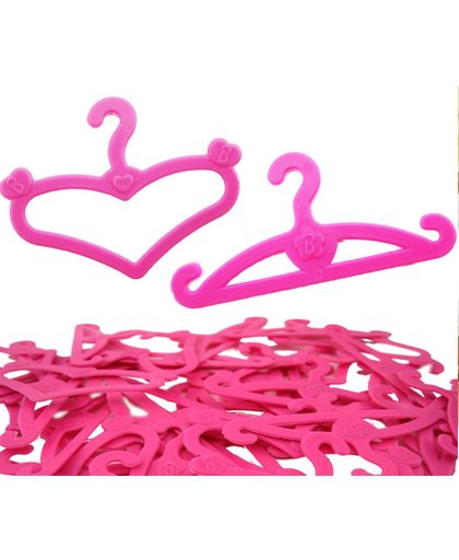 Barbie Kledinghangers - Mix van roze mini hangertjes voor barbiekleding - 20 stuks