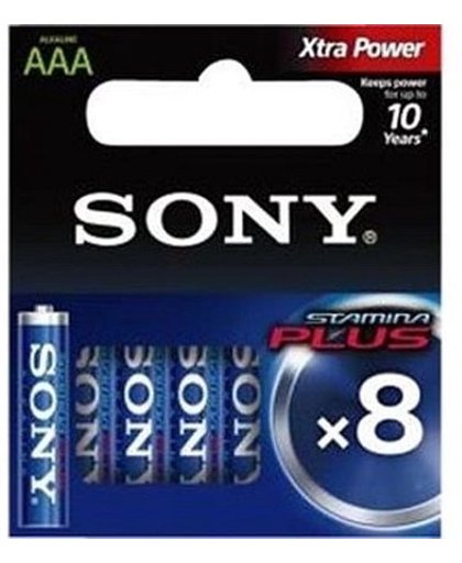 Sony Stamina Plus LR03-AAA x 8 pc Alkaline 1.5V niet-oplaadbare batterij
