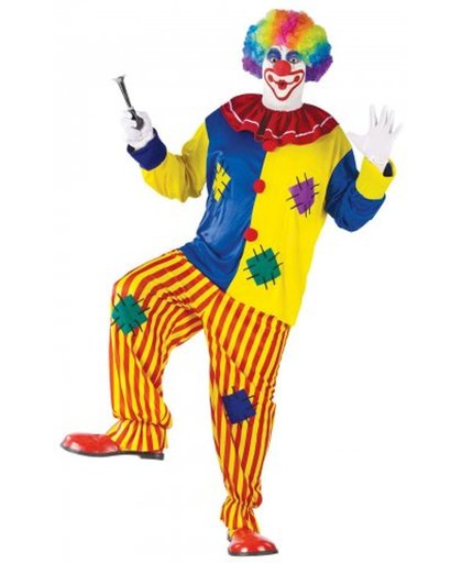 Veelkleurig clown kostuum voor mannen - Grote Maten