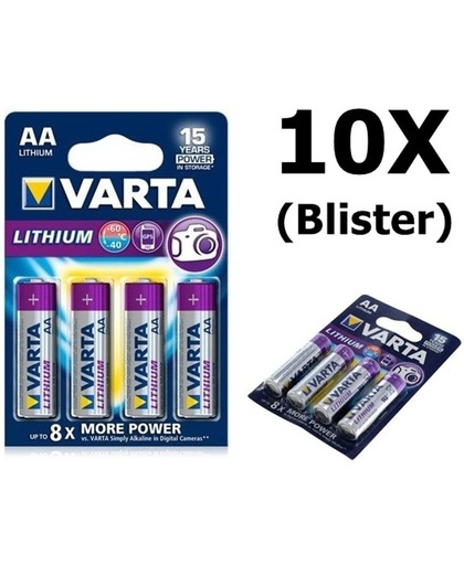 10x Blisters AA Varta Batterij Lithium AA LR6 Mignon 2900MAH