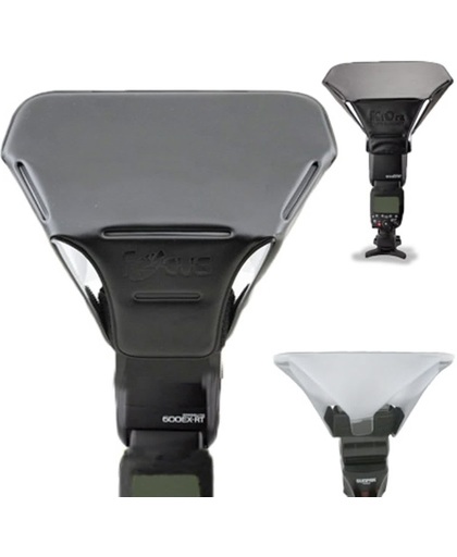 fb-20 universeel camera top flash licht speedlite bounce focus flash diffuser(zwart)