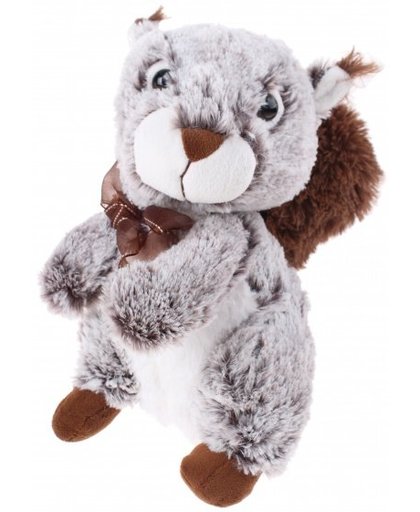 Eddy Toys knuffel eekhoorn grijs 27 cm