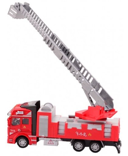 Johntoy ladderwagen brandweer rood 19 cm
