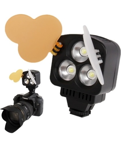 3 led video licht voor camera / video camcorder met 2 colors temperature transparent films