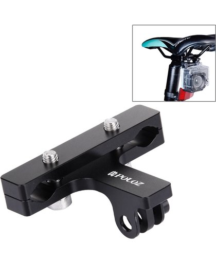 PULUZ Professionele buiten fotografie tool aluminium alloy fietszadel bevestiging camera houder voor GoPro & Xiaomi Xiaoyi YI Sport Actie camera(zwart)