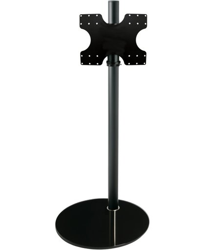 Cavus zwarte vloerstandaard met zwarte glazen voet voor TV's tot 55 inch - 150 cm hoog