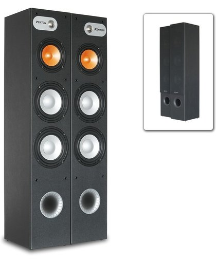 Fenton SHFT655B HiFi / Home cinema zuil luidsprekers, set van 2 stuks - Zwart