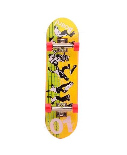 Johntoy vinger skateboard geel/groen 7 delig 9 cm
