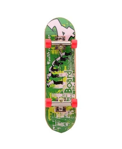 Johntoy vinger skateboard groen 7 delig 9 cm