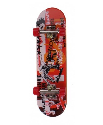 Johntoy vinger skateboard rood 7 delig 9 cm