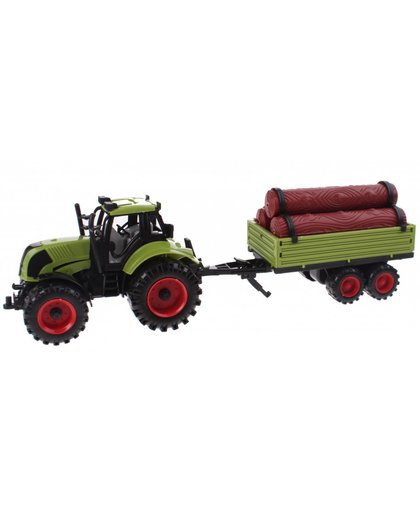 Johntoy speelset Junior Farming tractor met aanhanger 28 cm