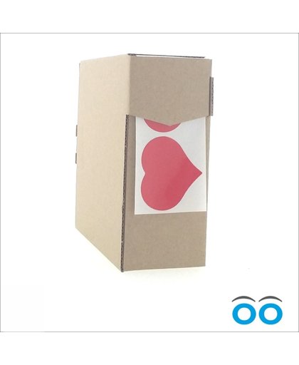 Rode hart etiketten (doos van 500 stuks)