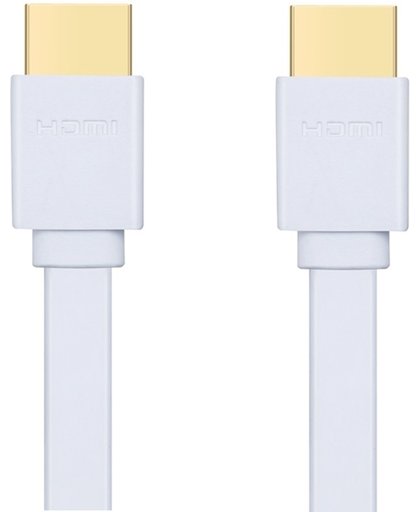 30cm - HDMI naar HDMI v1.4 Flat Platte kabel - Wit