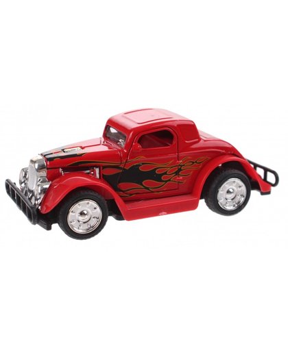 Toi Toys Hot Rod wagen Pull Back diecast 9 cm rood