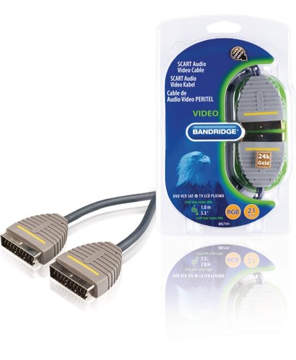 Bandridge BVL7101 Scart Audio/Video kabel - RGB / 21 pins - 1 meter