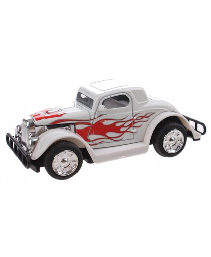 Toi Toys Hot Rod wagen Pull Back diecast 9 cm wit
