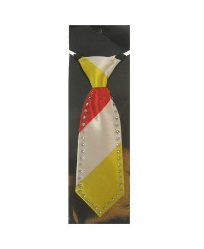 Ministropdas rood/wit/geel met strass stenen