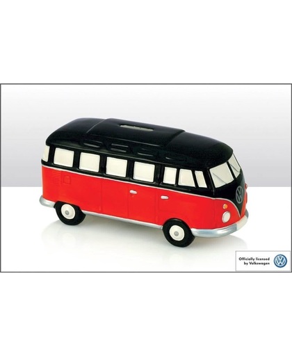 Volkswagen red/black Campervan Spaarpot, ceramic