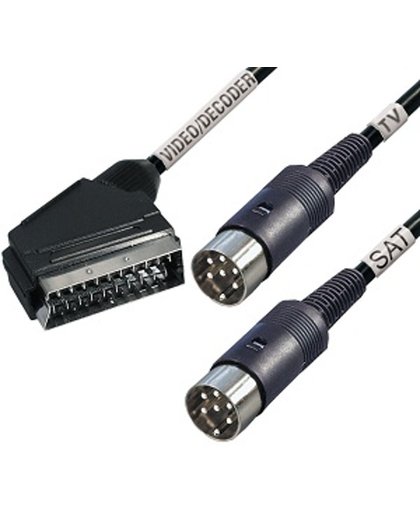 PremiumConnect Scart - 2x DIN 6pins kabel - 2 meter