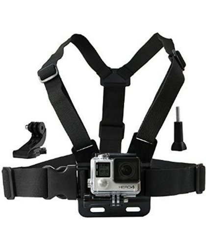 Verstelbare chest strap harness mount borst bevestiging inclusief J-Hook! voor o.a. GoPro Hero 5/4/3+/3 SJCAM SJ5000