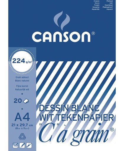 6x Canson tekenblok "C"    grain 224 g/m  , 21x29,7cm (A4)