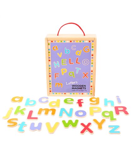 Bigjigs houten magneet letters 'hoofdletters en kleine letters'