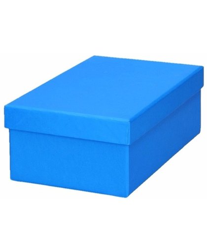Blauw cadeaudoosje / kadodoosje 17 cm rechthoekig