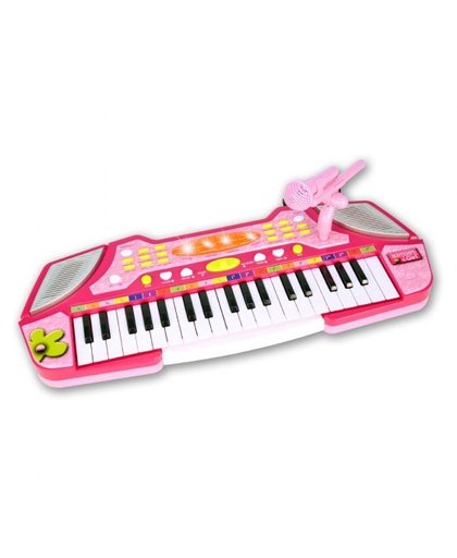 Bontempi elektronisch keyboard met microfoon 37 toetsen roze