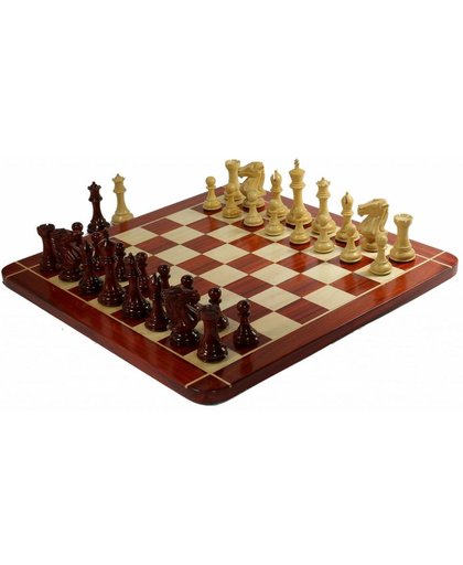 Heren Club schaakspel, Triple Weight, bord met stukken, Koningshogte 12,7 cm, totaal 9 kg!-Top-Kwaliteit