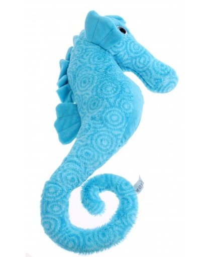 Toi Toys pluche knuffel zeepaardje blauw 55 cm