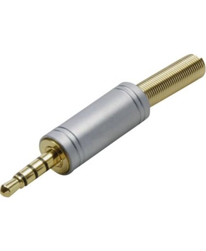 BKL 3,5mm Jack (m) connector - verchroomd metaal - 4-polig / stereo