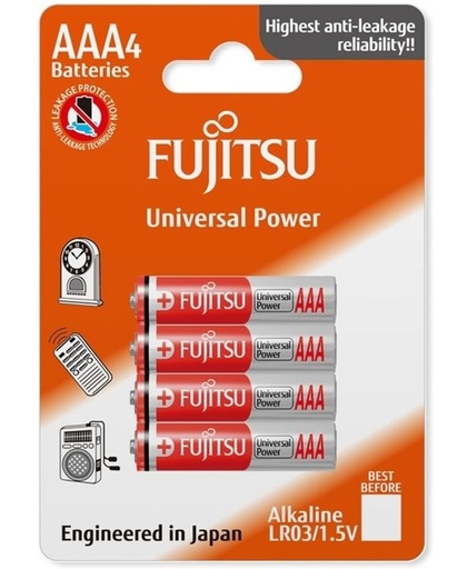 4-Pack Fujitsu Universal Power LR03 AAA