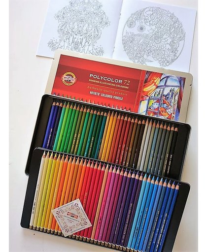 Koh-I-Noor Polycolor 72 kleurpotloden met kleurboekje
