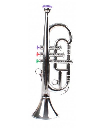 Toi Toys Trompet 3 toetsen zilver 34 cm
