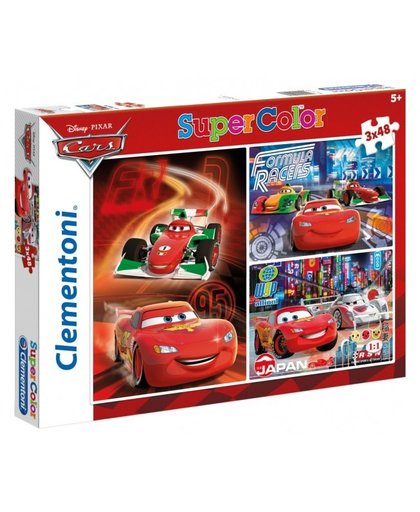 Clementoni Supercolor: Cars legpuzzel 3 in 1 144 stukjes